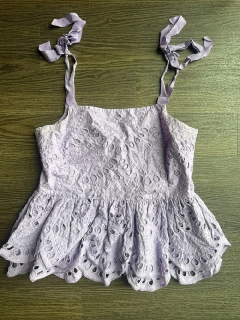 J. Crew Eyelet Peplum Tank